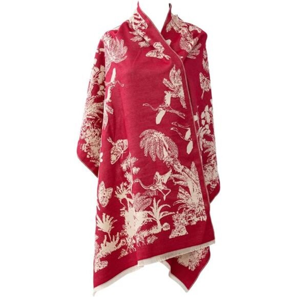 Women's Scarf Shawls Wraps 25x75 Inch Red Beige - Picture 1 of 7